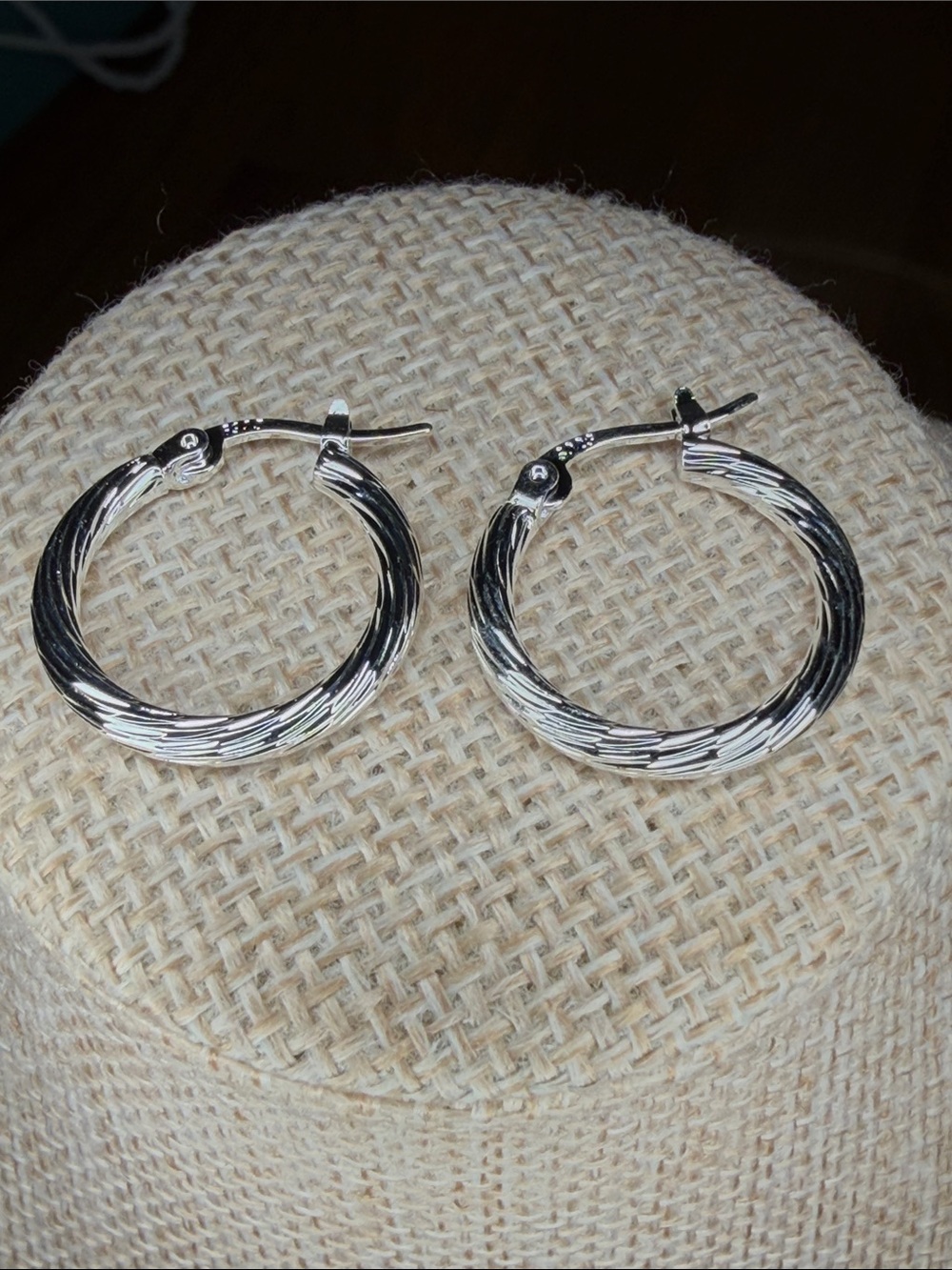 Sterling Silver Twisted Hoop Earrings